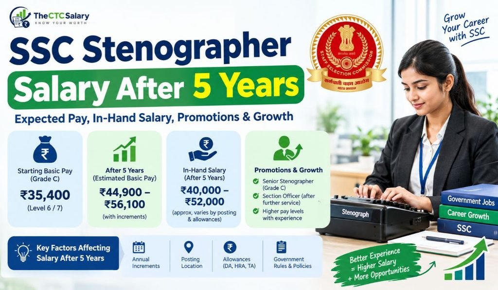 SSC Stenographer Salary After 5 Years